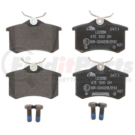 LD2886 by ATE BRAKE PRODUCTS - ATE Ceramic Rear Disc Brake Pad Set LD2886 for Audi, Volkswagen