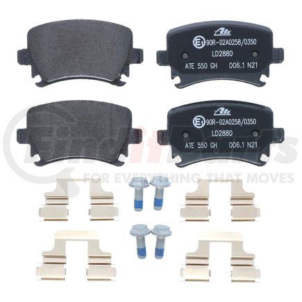 LD2880 by ATE BRAKE PRODUCTS - ATE Ceramic Rear Disc Brake Pad Set LD2880 for Audi, Volkswagen