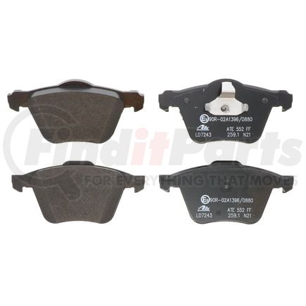 LD7243 by ATE BRAKE PRODUCTS - ATE Ceramic Front Disc Brake Pad Set LD7243 for Volvo