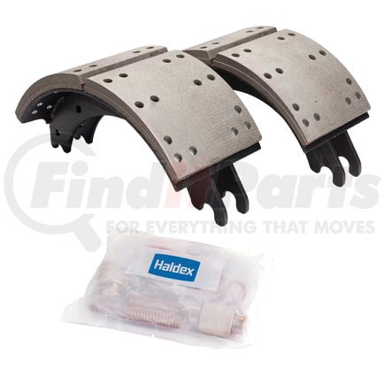 GF4709ESG by HALDEX - Drum Brake Shoe Kit - Remanufactured, Rear, Relined, with Hardware, for Eaton "ES"