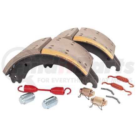 GG4707QMG by HALDEX - Drum Brake Shoe Kit - Reman, Rear, Relined, 2 Brake Shoes, with Hardware, FMSI 4707