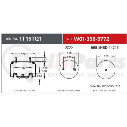 Firestone W013585772 Multi-Purpose Control Cable Airide Air Spring Reversible Sleeve 1T15TQ-1