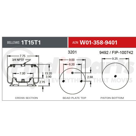 Firestone W013589401 Suspension Air Spring Kit VENDOR MUST