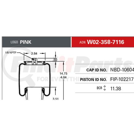 Firestone W023587116 Air Spring Sleeve Style