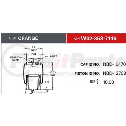 Firestone W023587149 Air Spring Sleeve Style