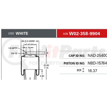 Firestone W023589904 Suspension Air Spring Kit Air Spring Sleeve Style