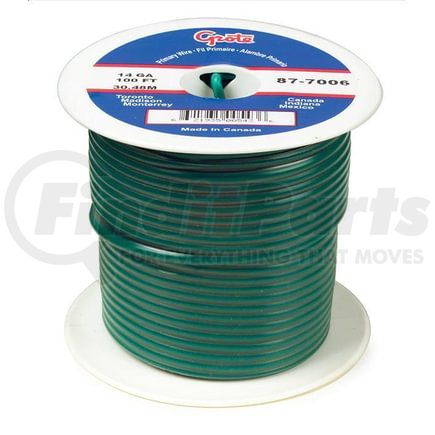 87-6506 by GROTE - (GPT) General Purpose Thermo Plastic Wire, Length 500', Green