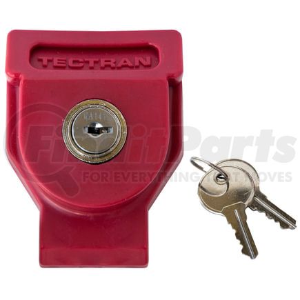 1011LK141 by TECTRAN - Gladhand Lock - MA141 Key Code, Red, Made of Glass Filled Nylon, with Two Keys