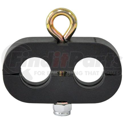 Tectran 940-22-R Air Brake Hose and Power Cable Clamp Air Brake Air Line Clamp - Beefy Style, 2 Hole, 1 Eye-Bolt, for 2 Air
