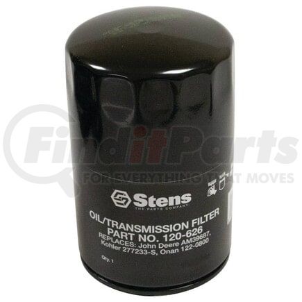 120-626 by STENS - Engine Oil Filter, 3in OD, 3/4in-16 Thread, 4 13/16in Height, 28 Micron