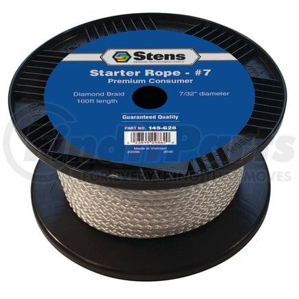 145-628 by STENS - 100ft Diamond Braid Starter Rope, Size #7, 7/32in Diameter, Heavy Duty