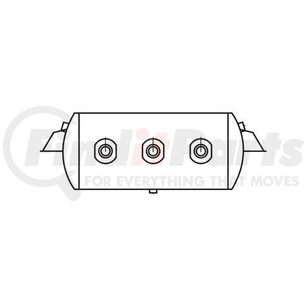 TSJ9547 by TRAMEC SLOAN - Black Coated Steel Air Brake Air Tank - 9.5" Tank Diameter, 1488 cu.in Capacity, 27.5" Length
