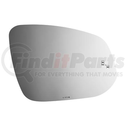 4518B by BURCO - Driver Side (LH) Door Mirror Glass, Flat, with Blind Spot Icon, for Toyota RAV4 (2013-23)