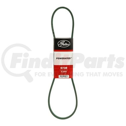 Gates 6738 Accessory Drive Belt Accessory Drive Belt - 38 in. x 3/8 in., PoweRated V-Belt, Aramid Tensile