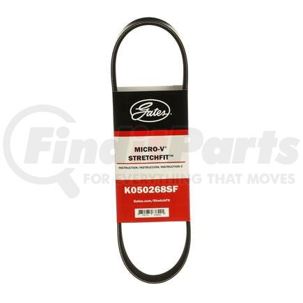 Gates K050268SF Serpentine Belt Serpentine Belt - Stretch Fit Micro-V Serpentine Drive Belt