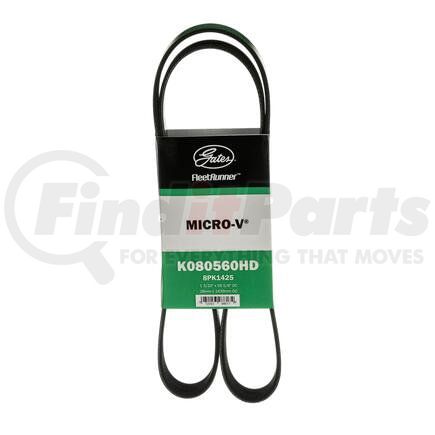 Gates K080560HD Serpentine Belt Serpentine Belt - FleetRunner Heavy-Duty Micro-V Serpentine Drive Belt