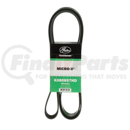K080897HD by GATES - Serpentine Belt - FleetRunner Heavy-Duty Micro-V Serpentine Drive Belt