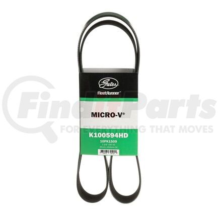 Gates K100594HD Serpentine Belt Serpentine Belt - FleetRunner Heavy-Duty Micro-V Serpentine Drive Belt