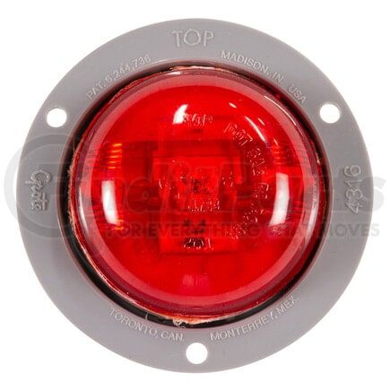 Grote 47372 Side Marker Light CLR/MKR,2.5" REDW/GRAY FLNG,SNOVALED,PC
