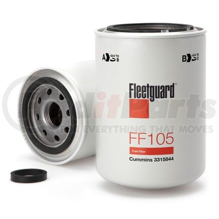 FF105 by FLEETGUARD - Fuel Filter, Spin-On