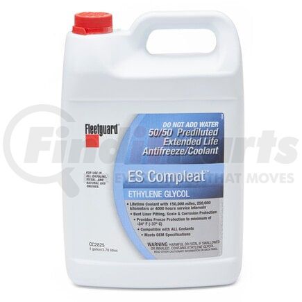 CC2825 by FLEETGUARD - Engine Coolant / Antifreeze - Ethylene Glycol, Premix 50/50, 1 Gallon