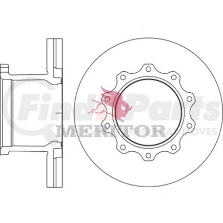 M44D71601 by MERITOR - Disc Brake Rotor, 9 13/16 in. Bolt Circle Diameter, U-Shaped, 14 13/16 in. Outside Diameter, M16 X 2.0