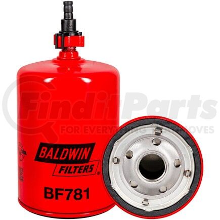 BF781 by BALDWIN - Fuel Filter - Primary Spin-on with Drain used for Various Truck Applications
