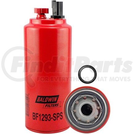BF1293-SPS by BALDWIN - Fuel Filter - Fuel/Water Separator Spin-on with Drain, Sensor Port and Reusable Sensor Filter