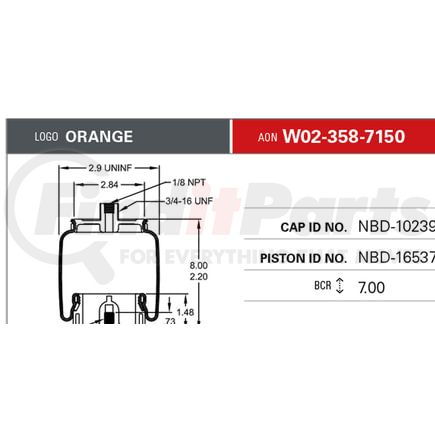 Firestone W023587150 Air Spring Sleeve Style