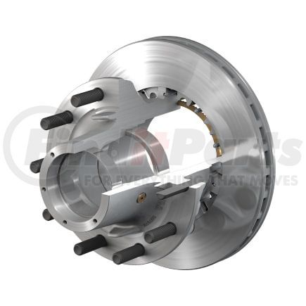 10083509 by CONMET - Disc Brake Rotor and Hub Assembly - Splined Rotor, Aluminum Hub, 2.56 in. Stud, Steel Wheels