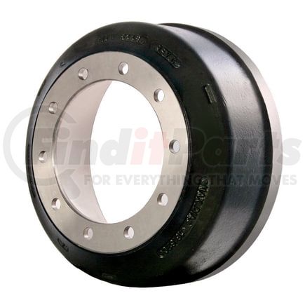 Webb 64467F Brake Drum Brake Drum, Inboard, 16.50in Dia, 8in Depth, 9.44in Pilot Dia, 11.25in BC, 10 Holes