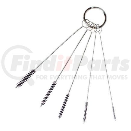 AES Industries 209 Spray Gun Cleaning Kit 5-Piece Mini Spray Gun Cleaning Brush Set 4-Inch Nylon Wire Airbrush Key Ring Kit