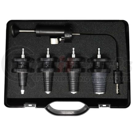 CTA Tools 9376 Radiator Cap Tester Adapter Adjustable Tapered Universal Radiator Pressure Tester Kit with Hand Pump