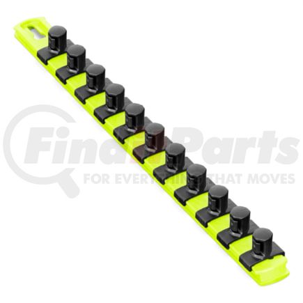 Ernst 8439HV 13â€ Socket Organizer with 11 Twist Lock Clips - HI-VIZ - 1/2â€