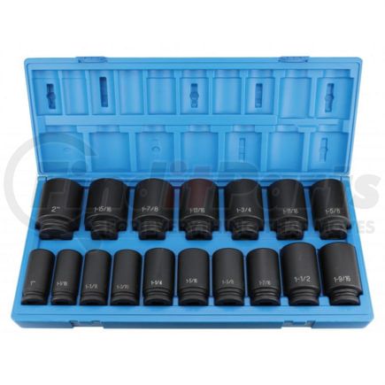 Grey Pneumatic 8017D Socket Set 17-Piece, 3/4" Drive 6-Point, 1" to 2"Deep Length, Impact Socket Set, with Case