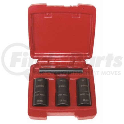 LTI Tools LT1233 Wheel Lug Nut Socket 4-Piece 1/2 In. Drive Dual Sided Flip Impact Socket Chrome Cap Lug Nut Remover Kit