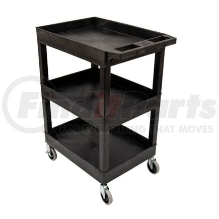 Luxor SEC111HD-B 24 x 18 Plastic Utility Cart with HD Casters