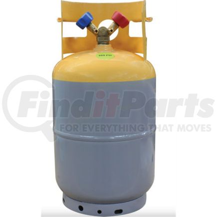 Mastercool 62010 Refrigerant Tank 30-lb Refrigerant Recovery Cylinder Tank with Y-Valve and 1/4-Inch FL-M Connections