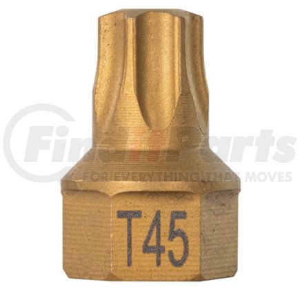 Mayhew Tools 16117 Socket Driver Bit T45 Torx Dual Drive Insert Bit with One 1/4" Square and 7/16" Hex Drive Shank