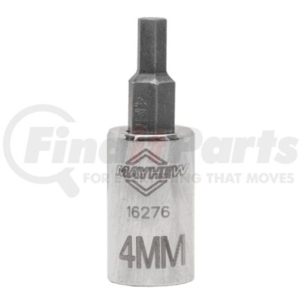 Mayhew Tools 16276 Screwdriver Bit Socket 4 mm Metric Hex Short Insert Socket Bit One 1/4" Drive Forged S2 Steel Hand Tool
