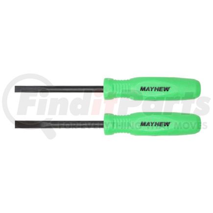 Mayhew Tools 31093GN Pry Bar 2-Piece Mini Heavy Duty Green Handle Pry Bar Set with Straight and Curved Elements
