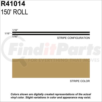 Prostripe R41014 3/16" x 150' Multistripes Buckskin