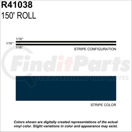 R41038 by PROSTRIPE - 3/16" x 150' Multistripes Dark Blue