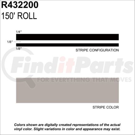 Prostripe R432200 Pinstripe 1/2" x 150' New Pewter Metallic Multistripe Tape, Vinyl, Pressure Sensitive Adhesive