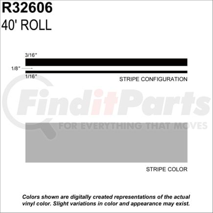 Prostripe R32606 Pinstripe 3/8" x 40' Silver Metallic Multistripe Tape, Vinyl, Pressure Sensitive Adhesive