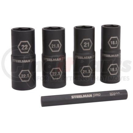 Steelman 60443 Socket Set 5-Piece 1/2-Inch Drive 6-Point Thin Wall Impact Flip Socket and Knockout Bar Set
