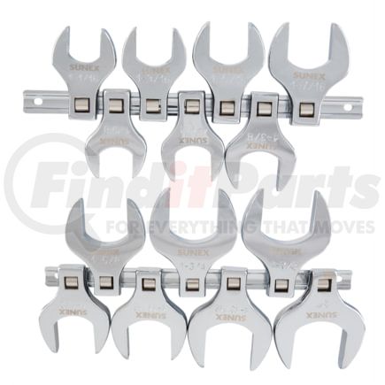 Sunex Tools 9721A Wrench Set 14-Piece 1/2 in. Drive Jumbo SAE Crowfoot Wrench Set in Chrome Vanadium, Stronger and