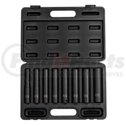 Sunex Tools 2848 Socket Set 8-Piece 1/2 in. Drive SAE Extra-Long Deep Impact Socket Set in Chrome Molybdenum with Storage