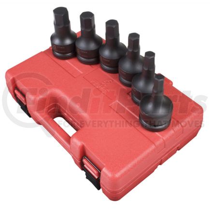 Sunex Tools 5607 Socket Set 6-Piece 1 in. Drive Metric Impact Hex Driver Socket Set in Chrome Molybdenum Alloy Steel