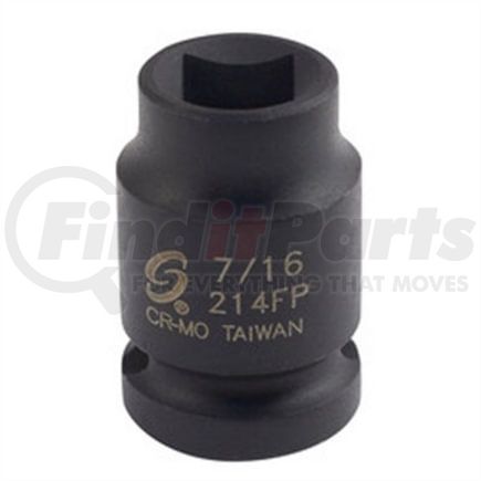 Sunex Tools 214FP Socket 7/16 in. x 1/2 in. Drive Female Pipe Plug Impact Socket in Black-Oxide Chrome Molybdenum Alloy Steel